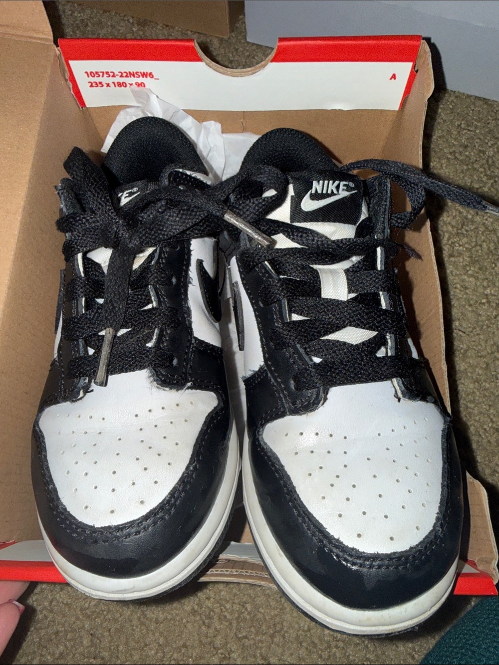 Nike Kids Black and White Low-Top dunk Sneakers